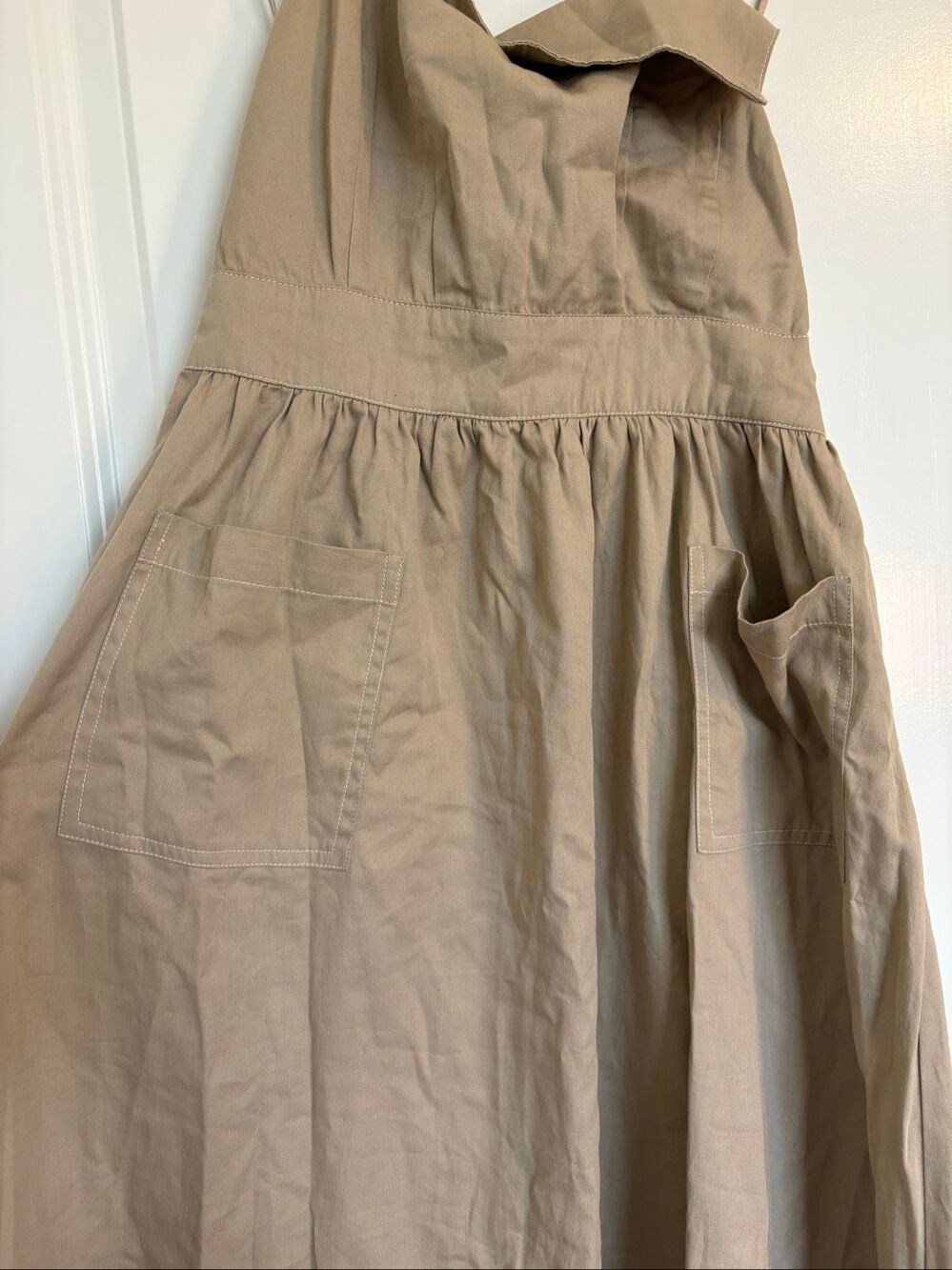 NWOT Anthropologie Porridge Halter Utility Midi Dress In Neutral Size Small - Picture 7 of 11